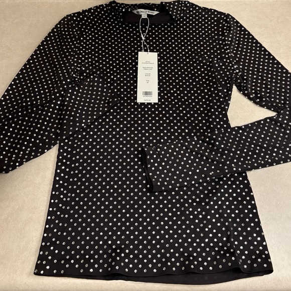 Veronica Beard Black and White Polka Dot Blouse - Picture 1 of 3